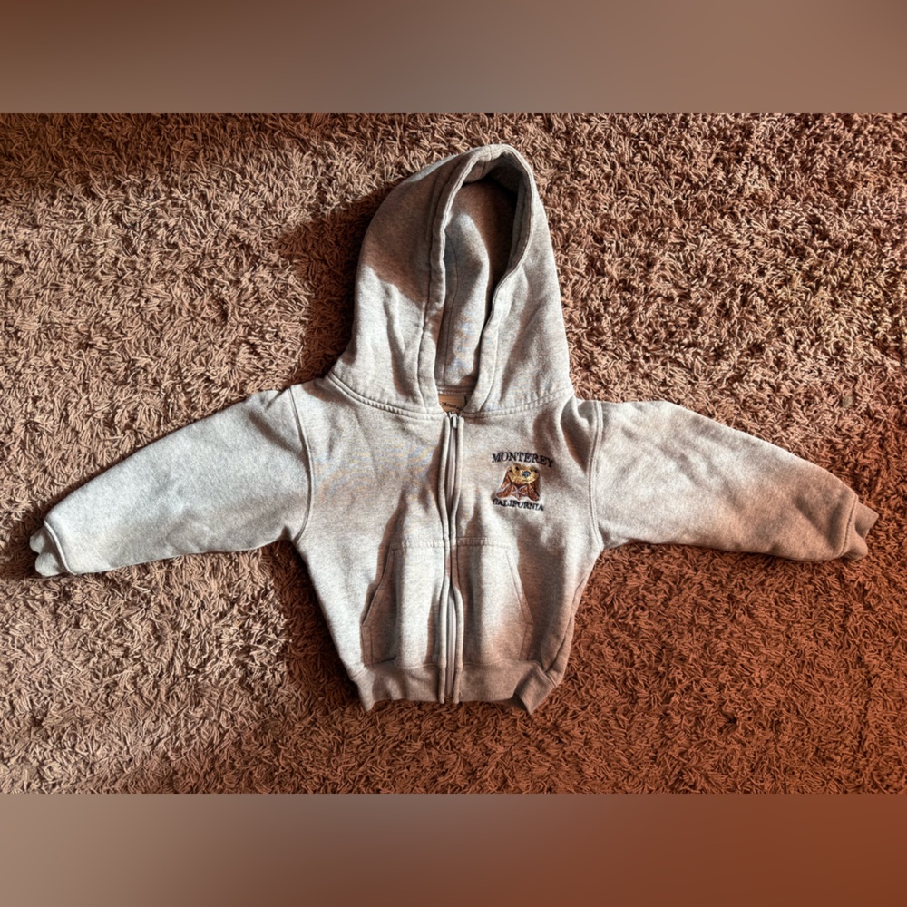 Gray Kids Monterey Hoodie with Embroidered Logo